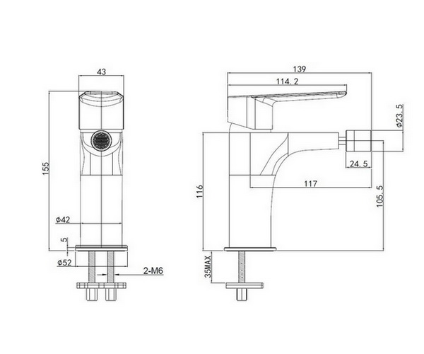 смеситель для биде ALLEN BRAU ECLIPSE 2.0